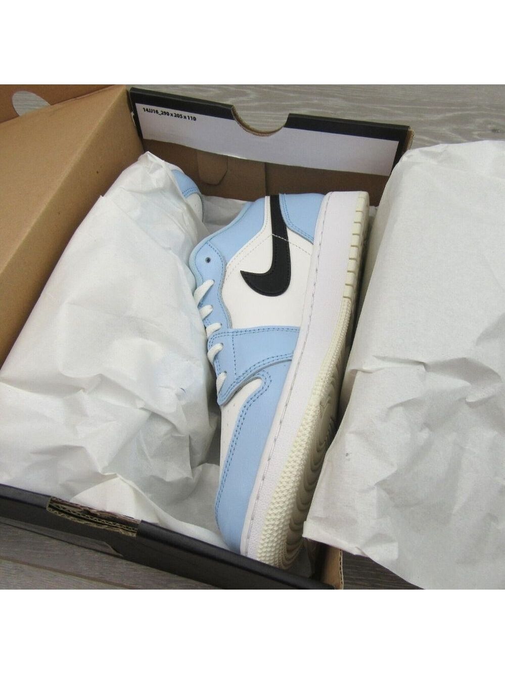 Jordan 1 Low Ice Blue GS Size 6.5Y / Womens Size 8 Sneakers NEW - Picture 12 of 15